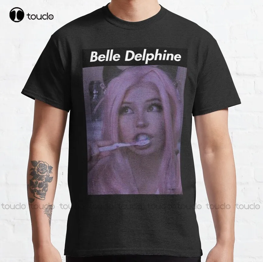 Belle Delphine 1 Klasické T-Tričko, T Košele Pre Mužov Móda Voľný Čas Kreatívne Zábavné Harajuku, T Košele Digitálna Tlač Tee Košele