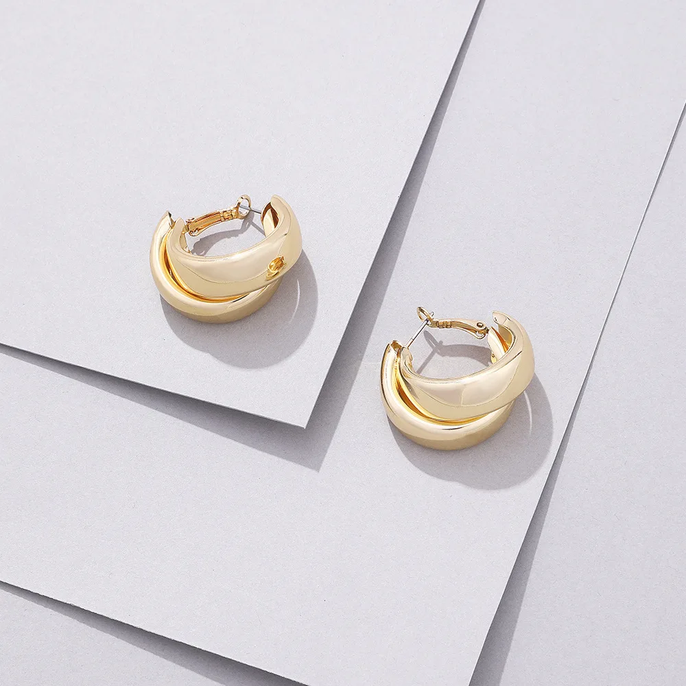 Minimalistický Geometrické Luxusné Náušnice Prehnané Odkaz Zlatá Farba Drop Náušnice Pre Ženy Osobnosti Ucho Príslušenstvo Šperky Obrázok 4 