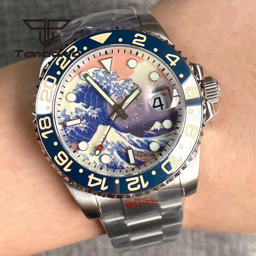 Kanagawa Dial 40 mm 200M PT5000 NH35A Automatické pánske Náramkové hodinky C3 Lume Ruky Zafírové Sklo Otáčanie Panelu Náramok