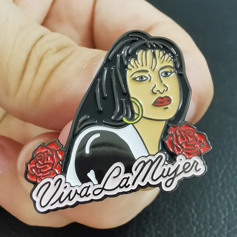 Cartoon Selena Quintanilla Rose Brošňa Kolíky Smalt Odznaky Klopě Pin Brošne Bundy Denim Jacket Módne Šperky Príslušenstvo
