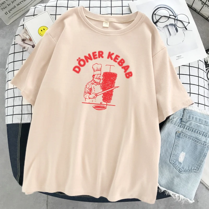 Doner kebab Anime Street Módy Tlače T-Shirts Ženy Príležitostné Voľné Letné Topy Nadrozmerná Hip Hop Tričko Hot predaja T-Shirt dámske Obrázok 0 
