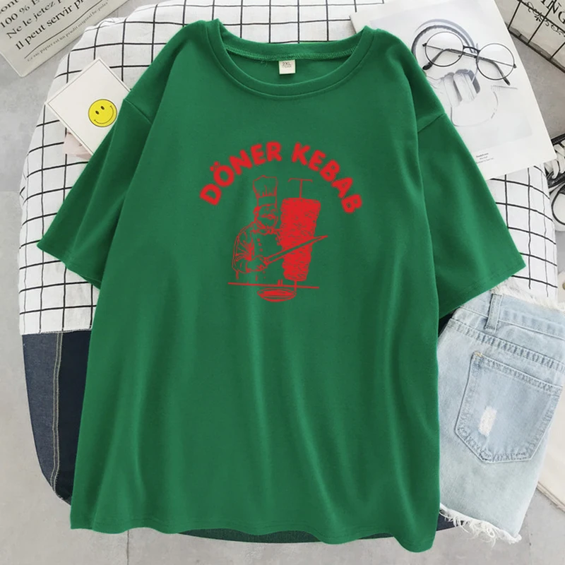 Doner kebab Anime Street Módy Tlače T-Shirts Ženy Príležitostné Voľné Letné Topy Nadrozmerná Hip Hop Tričko Hot predaja T-Shirt dámske Obrázok 3 