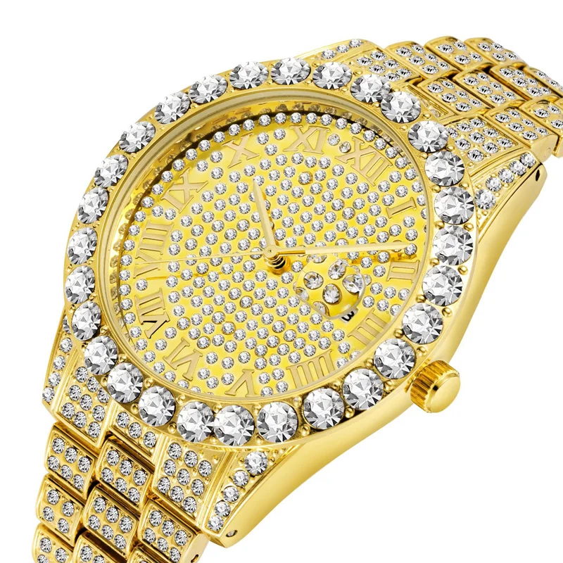 Hodinky pre Mužov Horúce Módne Nepremokavé Luxus Plný Diamant Hodinky Drahokamu náramkové hodinky Quartz Relogio Masculino Drop Shipping