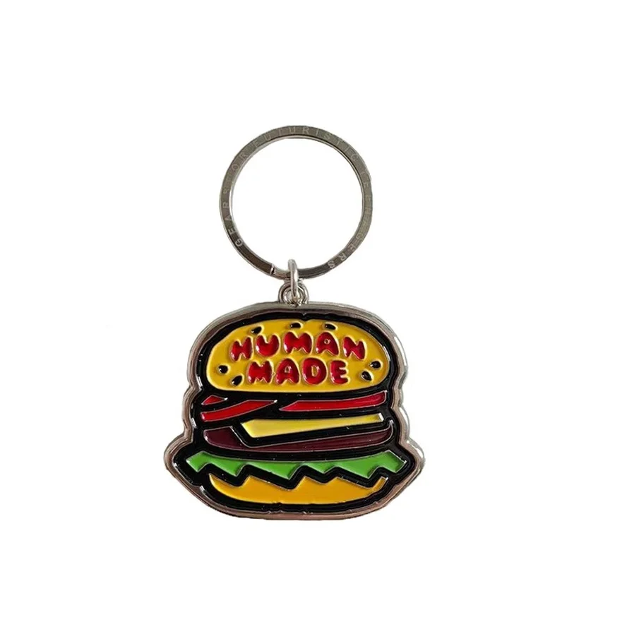 Ľudské Vyrobené Kľúčenky Muži Ženy 1:1 Vysokej Kvality Lietania Kačica Burger Pár Pekné Kovové Aplikácie Keychain Obrázok 4 