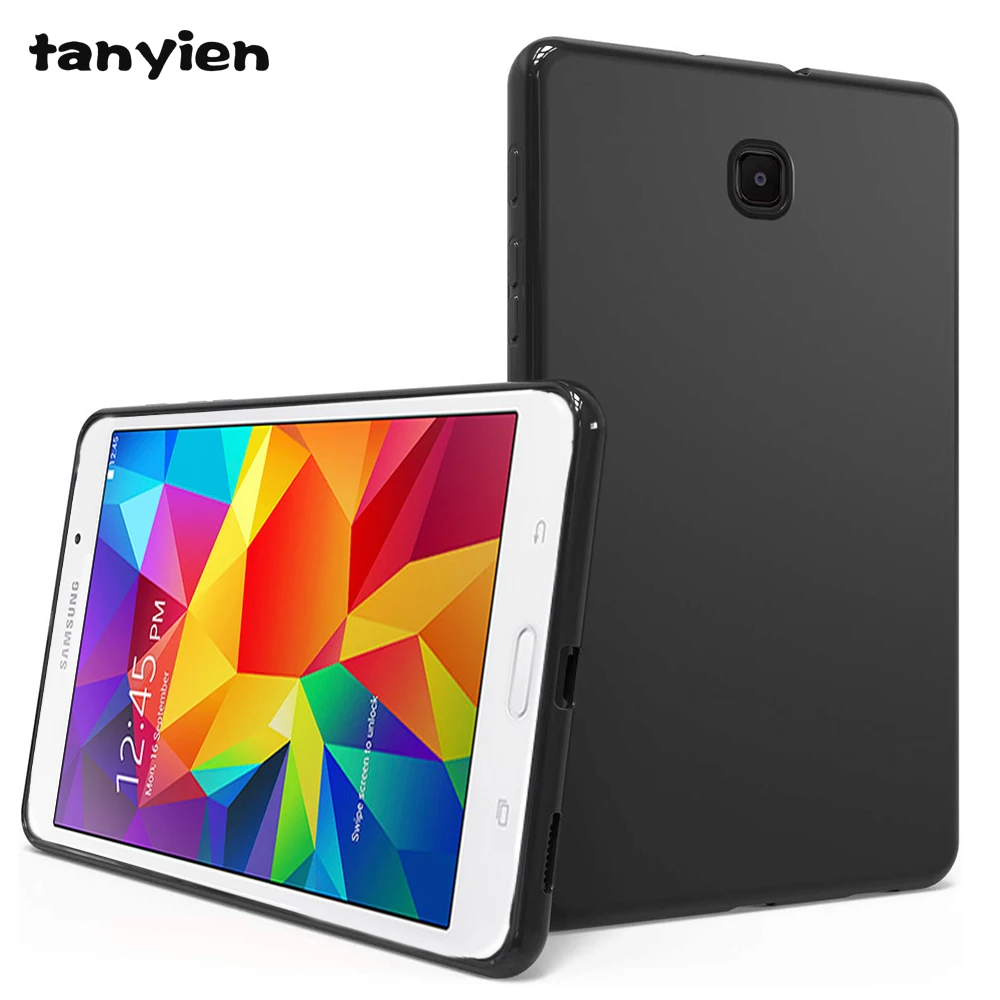 Prípad Tabletu Samsung Galaxy Tab 4 7.0 8.0 10.1 T230 T231 T235 T330 T335 T530 T531 T535 Mäkké Silikónové Čierne Shell Zadný Kryt
