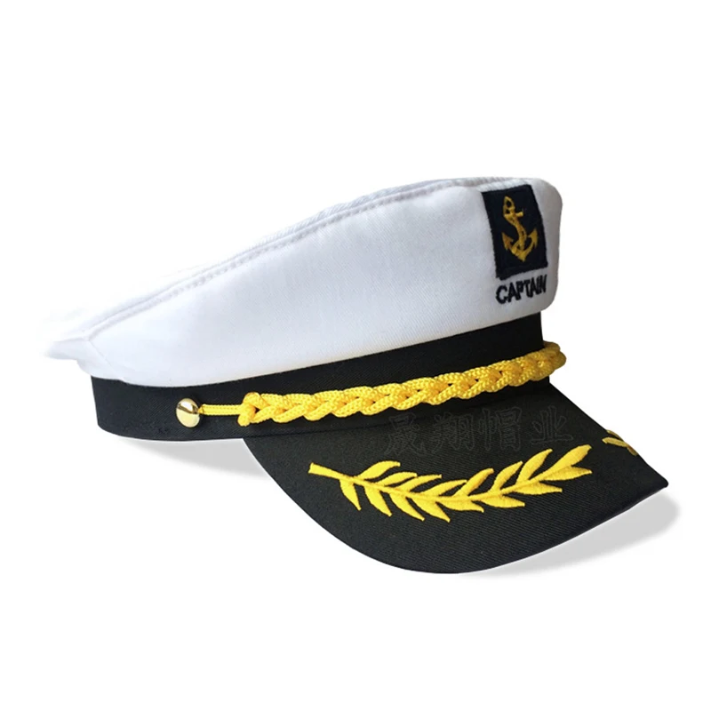 Dospelých Yacht Vojenské Čiapky Loď Kapitána Lode Námornícky Kapitán Kostým Klobúk nastaviteľné Spp Navy Marine Admirál Muži Ženy Biela Červená