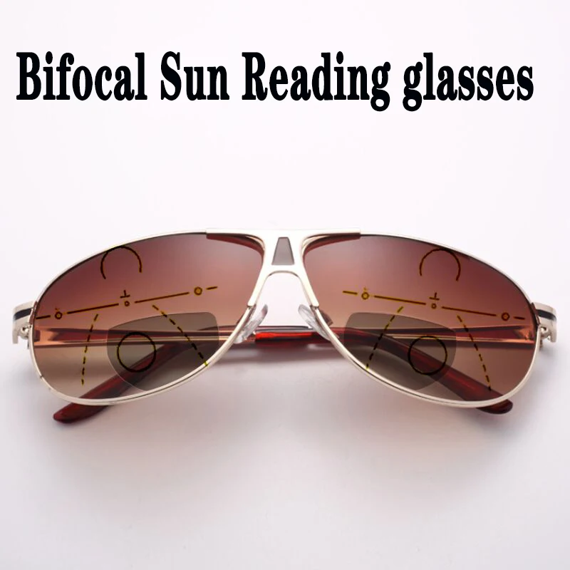 Bifocal Slnko Progresívna Multifokálna okuliare na Čítanie Mužov Ľahký Neviditeľné Linky Reader slnečné Okuliare - 100% UV Lúčom na Ochranu pred Slnkom