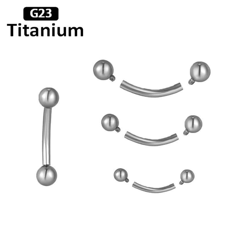 1PC F136 Titán Obočia, Piercing, Striebro Banán Obočie Krúžky Interne Závitových Perou Piercing, Náušnice, Gombíky, Šperky Telo G23
