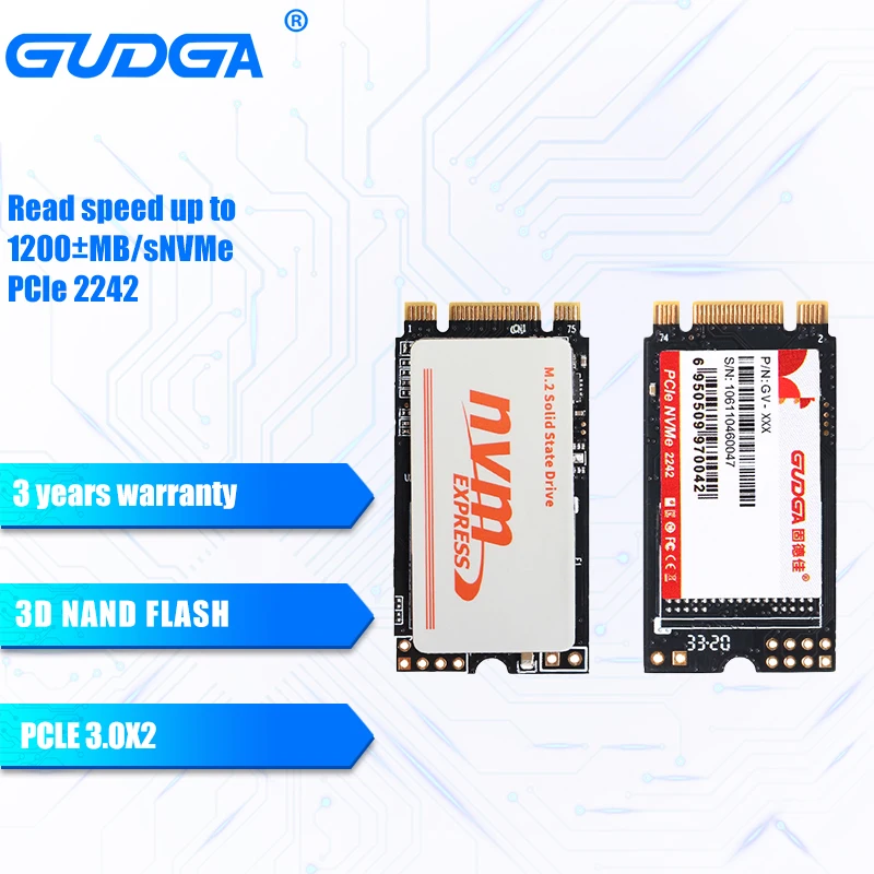 GUDGA NVME SSD M2 PCIE 500GB 128 gb kapacitou 256 GB 512 gb diskom 1 TB 2TB Pci Express M. 2 2242 Pre Notebook Ploche Notebook Príslušenstvo k Počítačom