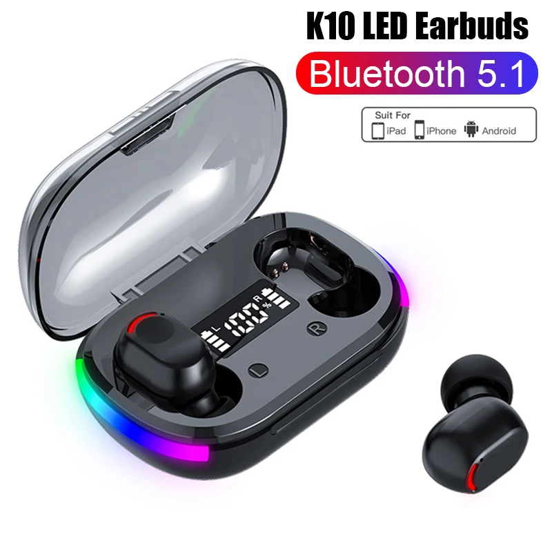 Vzduch K10 Pro TWS Fone Bluetooth Slúchadlá Bezdrôtové Slúchadlá pre Xiao LED Displej Slúchadlá s Mikrofónom Bezdrôtový Bluetooth Headset