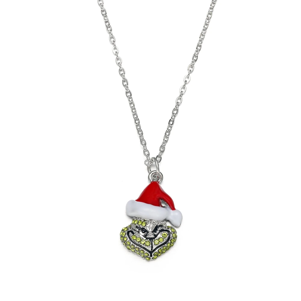 Klobúk Santa Srdce Smalt Náhrdelníky Crystal Vianočné Zlatá Farba Módne Choker Príveskom, Šperky Pre Ženy, Dievčatá, Darčeky, Ozdoby,