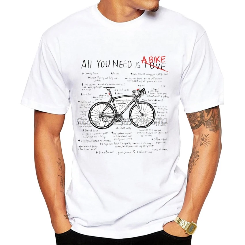 Vtipné Anatómie Požičovňa Dizajn Cool Chlapec Tees Všetko, Čo Potrebujete Na Bicykle Milovníkov List Muž T-Shirt Lete Mužov Krátky Rukáv Šport Topy