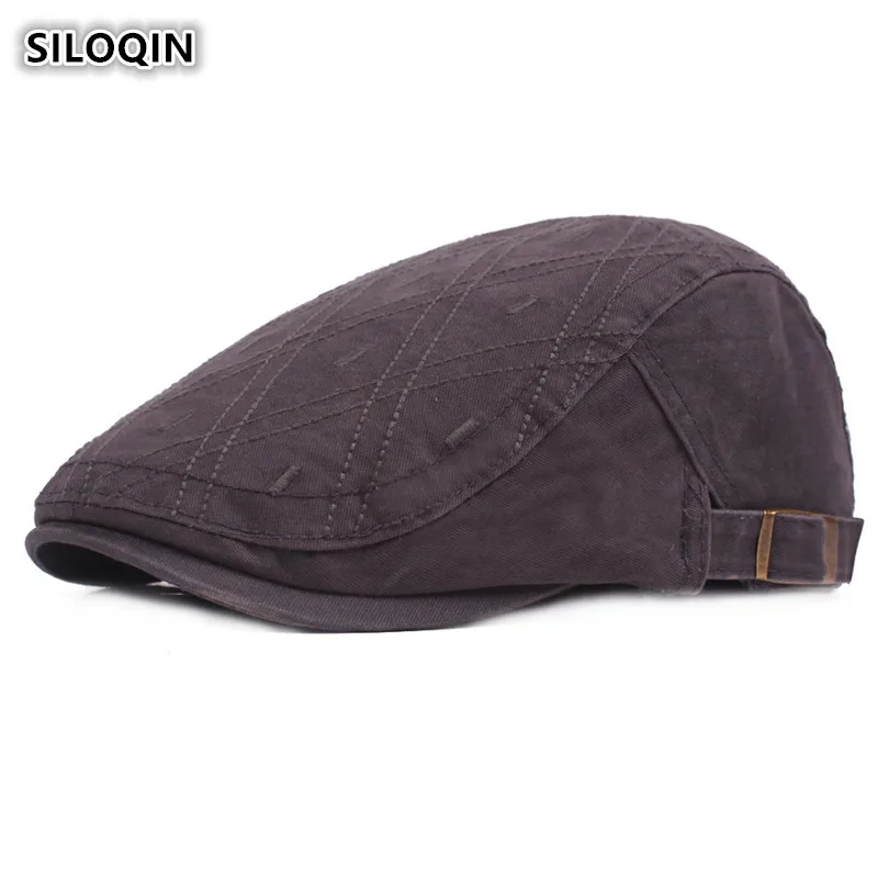 SILOQIN 100% Bavlna Vintage Berets Pre Dospelých Mužov Jednoduché Retro Móda a Otec Klobúk Nastaviteľná Veľkosť Obvodu Hlavy Trucker Čiapky