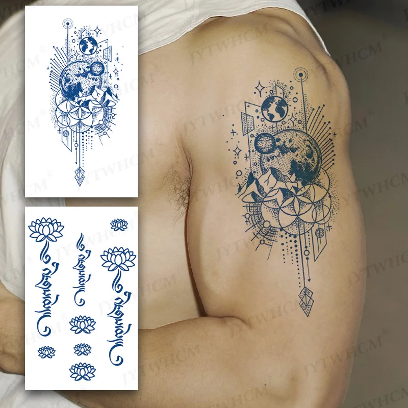 Semi-permanentné Nepremokavé Dočasné Tetovanie Nálepky Nový Štýl 10-15 Dní Flash Tetovanie Falošné Body Art Tatto pre Mužov, Ženy, Dievčatá Obrázok 1 