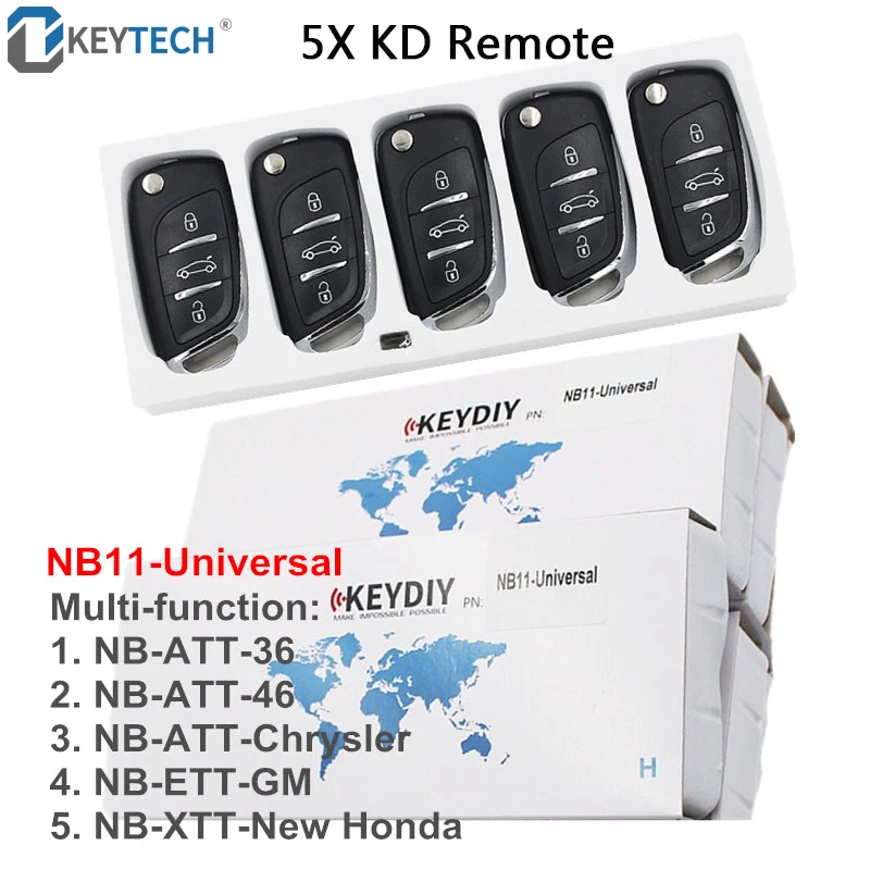OkeyTech NB11 5 Funkcia Čip V Jeden Kľúč DIY Multi-funkčné Univerzálny KD Diaľkové Tlačidlo pre KD900 KD900+ URG200 NB-Series 5 KS/VEĽA