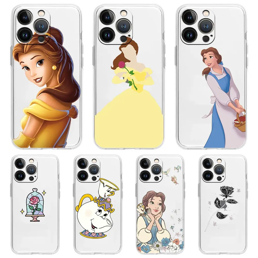 Disney Kráska A Zviera Luxusný Telefón puzdro Pre iPhone 13 11 12 Pro Max X XR XS 7 8 Plus SE 2020 Silikónové Jasné Kryt Fundas Obrázok 0 