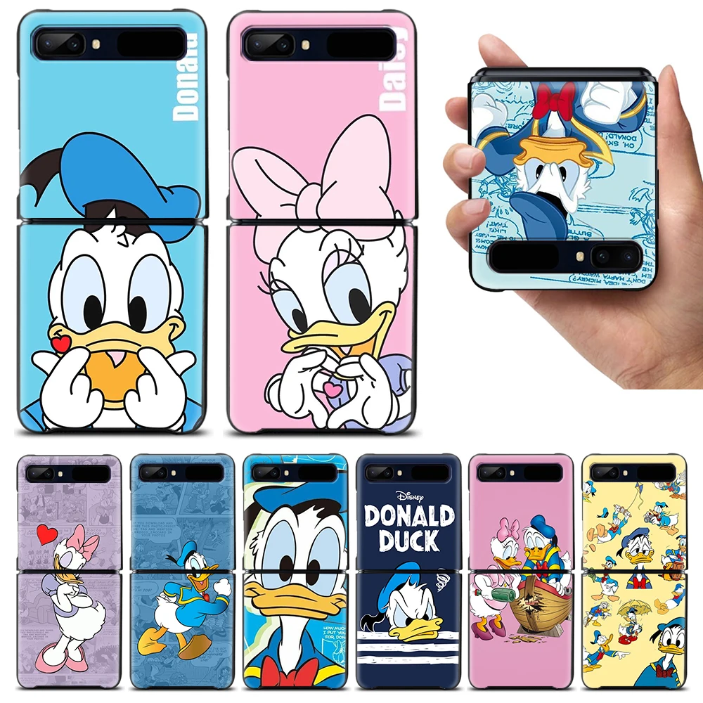 Donald Duck Disney Shockproof Kryt pre Samsung Galaxy Z Flip 3 5G Pevný Čierny Telefón Prípade Segmentácie Chrániť Coque Capa