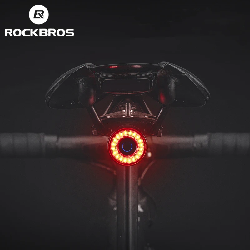 ROCKBROS Smart Bicykel Zadné Svetlo Auto Štart/Stop Brzdy Snímanie IPX5 Vodotesný Typ-C Účtovať Cyklistické zadné svetlo LED Svetlo na Bicykel