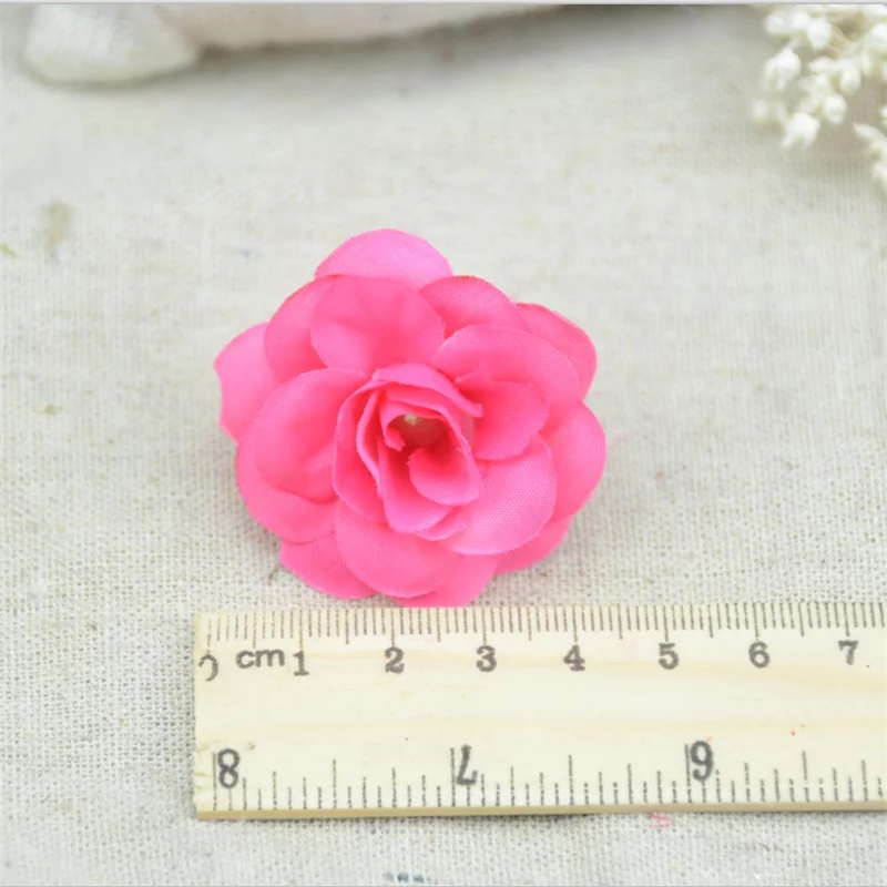 50 Ks 4cm Ručný Mini Umelého Hodvábu Ruže, Kvety, Hlavy DIY Scrapbooking Kvet Kiss Loptu Na Svadbu Dekoratívne Obrázok 5 