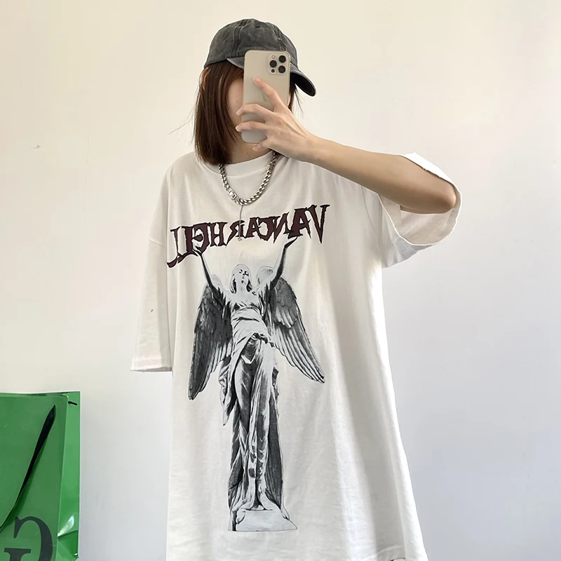 T-Shirt Žena Lete kórejský Módne Nadrozmerné Gotické Oblečenie Žien Y2K Hip Hop Streetwear T-Shirts Black Tee Tričko Femme Y2k Top
