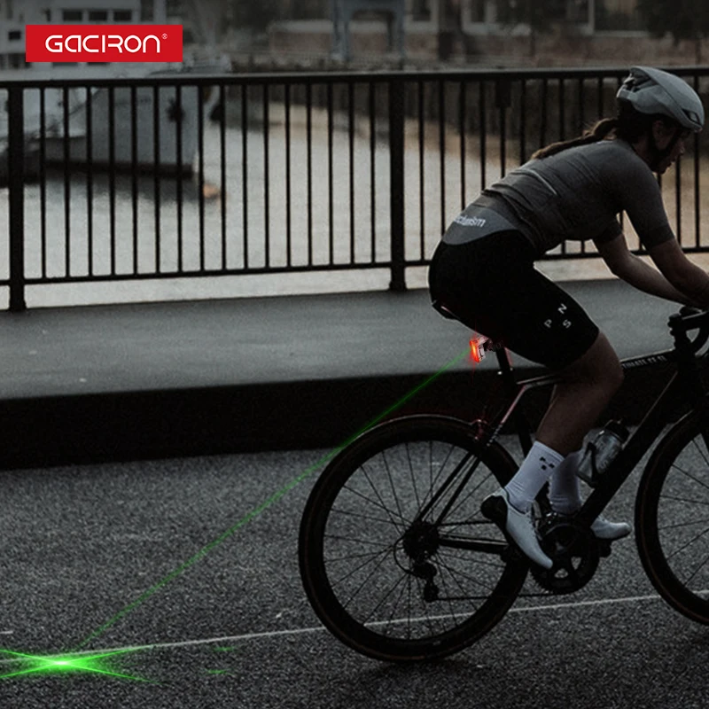 Gaciron Nepremokavé Bicykli jazda na Bicykli Svetlá, zadné svetlá, LED o Bezpečnosti Laserového zariadenia Varovanie stropné Svetlá Požičovňa Chvost Cyklistické Doplnky