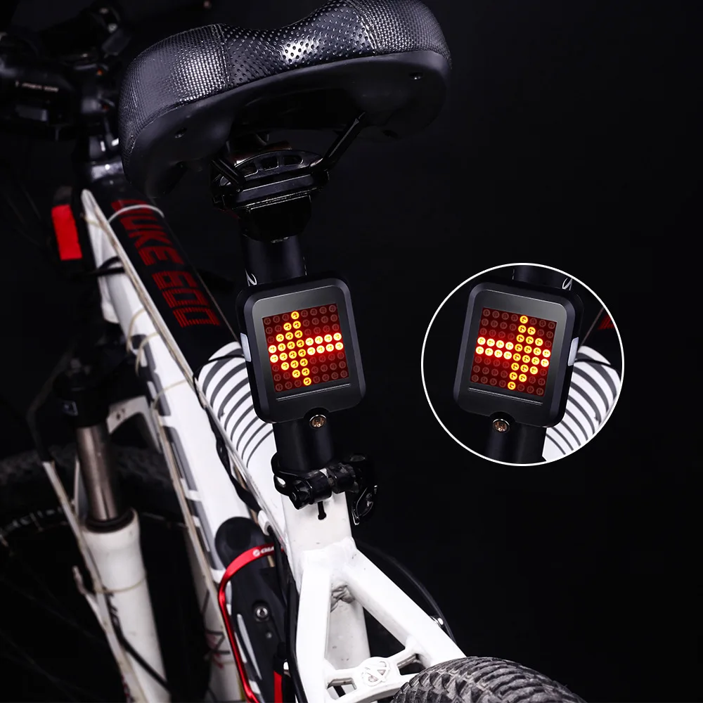 64 LED Intelligent Bicykel zadné Svetlo Červeného Laseru Cyklistické Svetlo Požičovňa smerovku Zadné Svetlo s USB Nabíjateľné Cyklistické Svietidlo