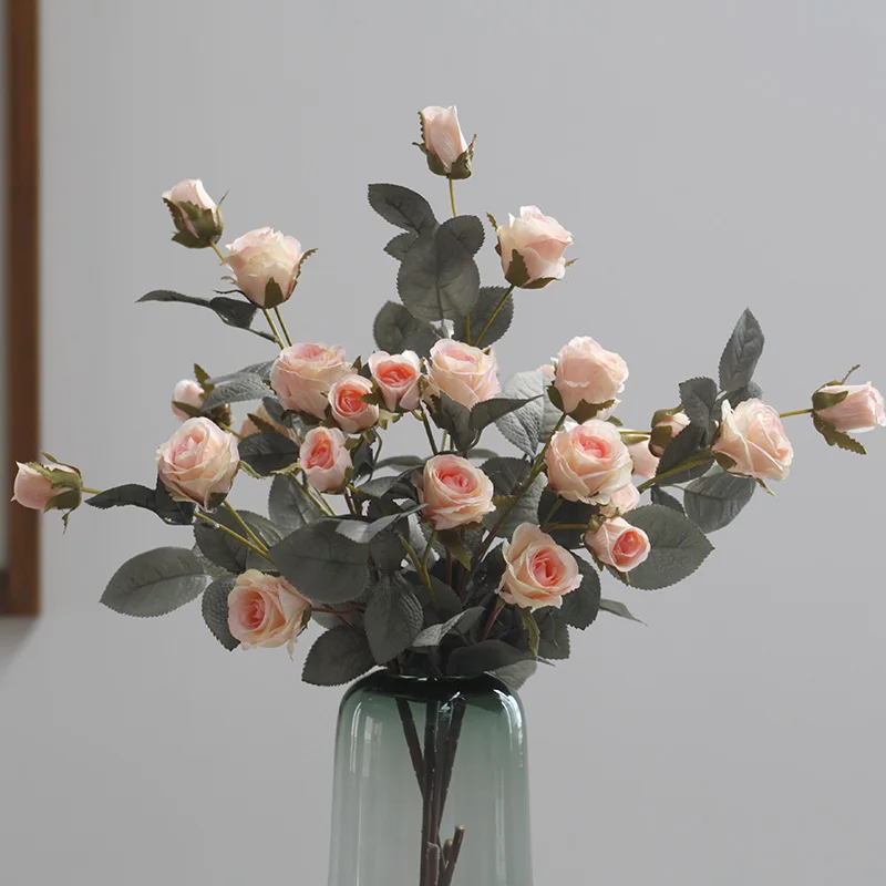 7 Vedúci Umelé Kvety vidieckom Štýle Vintage Jeseň Farba Rose Pobočky na Svadbu Domov Stôl Dekorácie Obrázok 0 