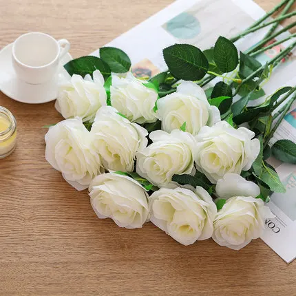 Umelé Ruže Dlho Pobočky Svadobné Kytice Valentín Domáce Dekorácie Falošné Rastliny DIY Veniec Dodávky Príslušenstvo