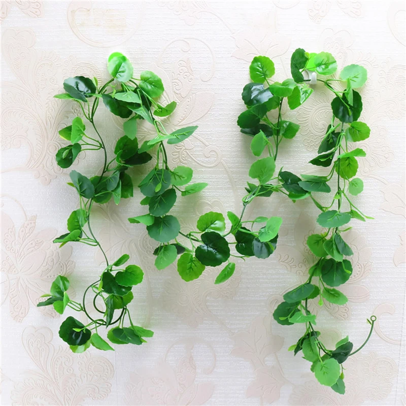 210 cm Umelé Rastliny Liana Zelenej Listovej Ivy Viniča pre Domáce Svadobné Dekorácie DIY Visí Garland Umelé Kvety Obrázok 1 