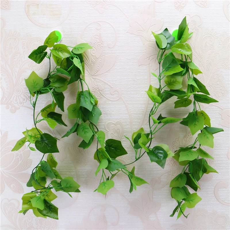 210 cm Umelé Rastliny Liana Zelenej Listovej Ivy Viniča pre Domáce Svadobné Dekorácie DIY Visí Garland Umelé Kvety Obrázok 2 