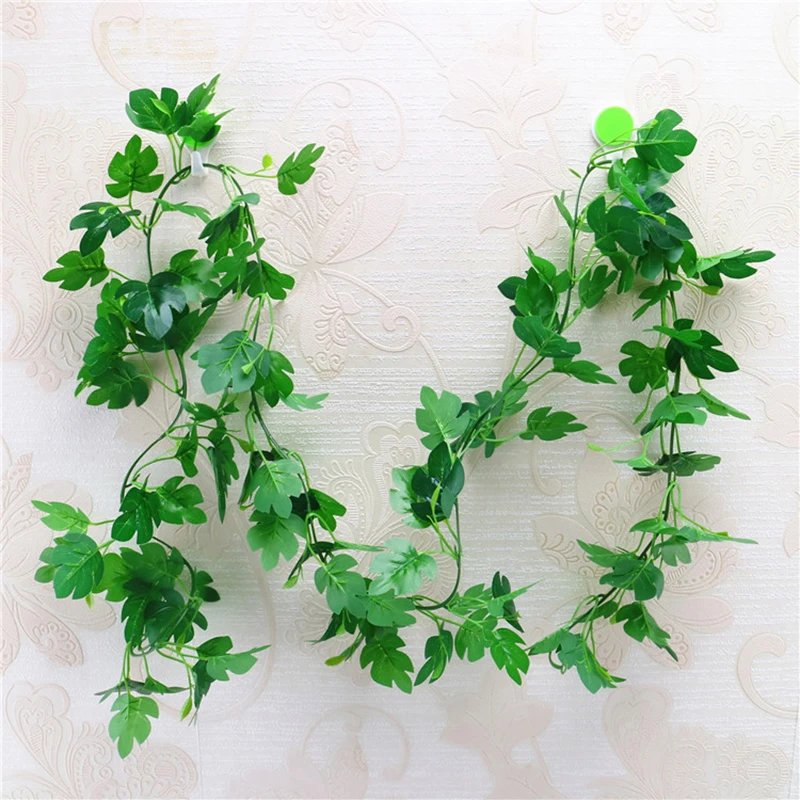 210 cm Umelé Rastliny Liana Zelenej Listovej Ivy Viniča pre Domáce Svadobné Dekorácie DIY Visí Garland Umelé Kvety Obrázok 4 