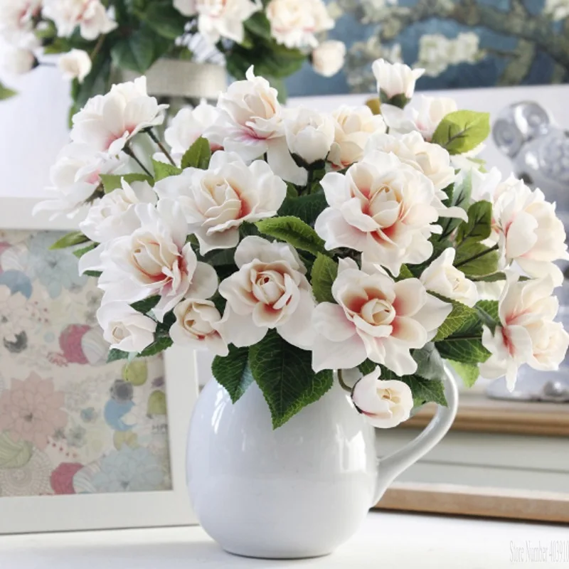 1 KS Umelý gardénie, kvetu Živé rastliny Camellia Hodváb Kvet pre Svadobné Party Domáce Dekorácie záhradné rastliny