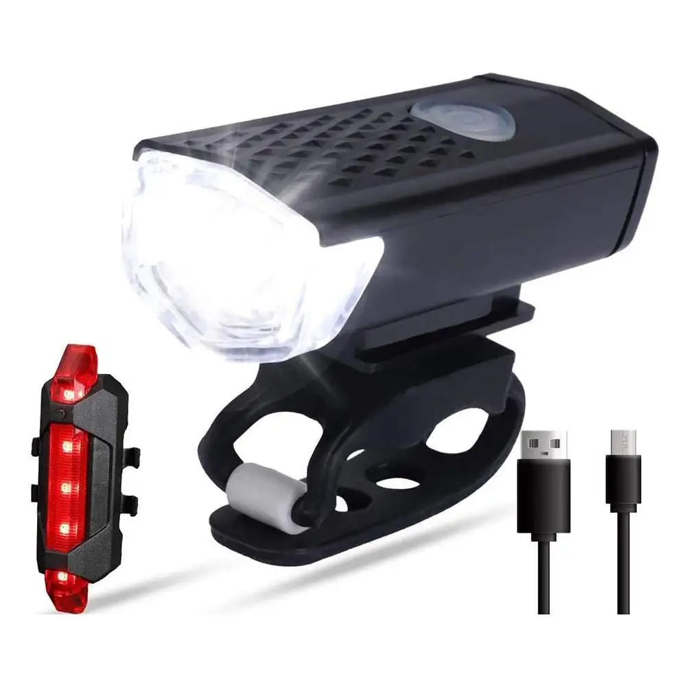 Požičovňa bicyklov Svetlo USB LED Nabíjateľná Nastaviť Horských Späť Cyklus Nástroje Baterka Predné Vonkajšie Dodávky Svetlometu Lampa H0H9
