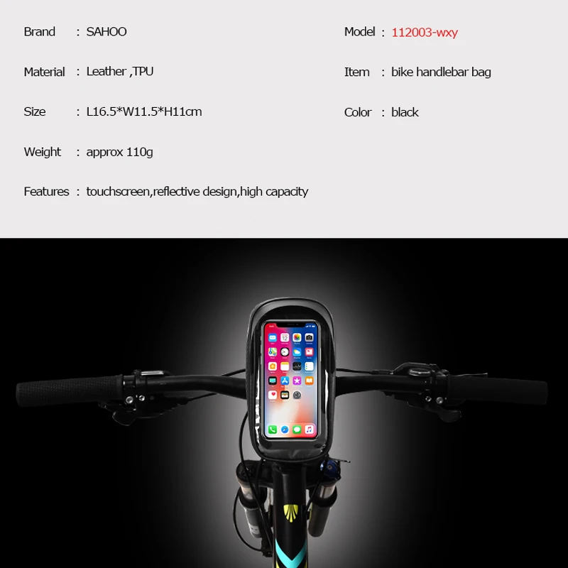 Roswheel Sahoo Série 112003 Cyklistické Požičovňa Bicyklov hlavová Trubka Riadidlá Mobilný Mobilný Telefón Taška Prípade Držiteľ Prípade Kôš 6.5 v Telefóne Obrázok 2 