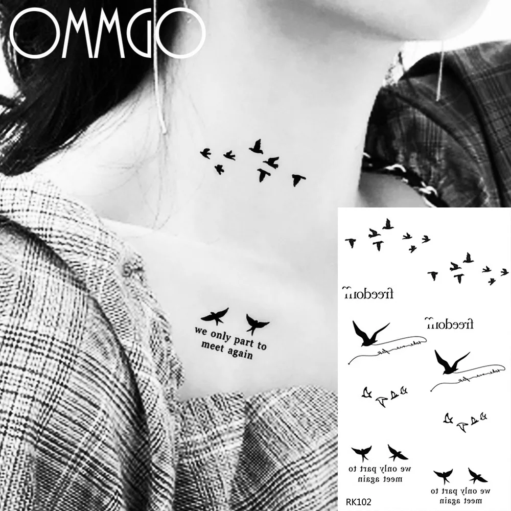 OMMGO Malé Čierne Motto Dočasné Tetovanie Nálepky Prst Krku Falošné Tetovanie Nepremokavé DIY List Slová Cituje Tetovanie Pre Ženy Muži