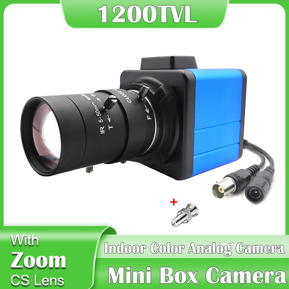 Mini Metal Box Kamera 5-50mm/5-100mm CS Mount Príručka Varifokálny Zoom Objektív 1200TVL CMOS Vnútorné Farby Analógové Bezpečnostné Kamery