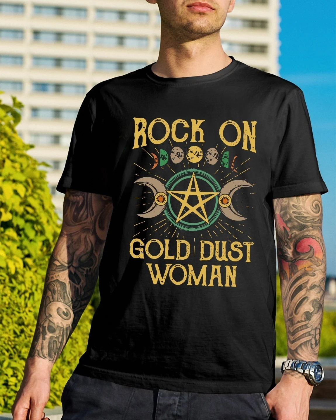 HAHAYULE-JBH Rock na Zlatý Prach Žena List Vytlačené T Shirt Stevie Nicks Style Fashion Street Oblečenie Obrázok 1 