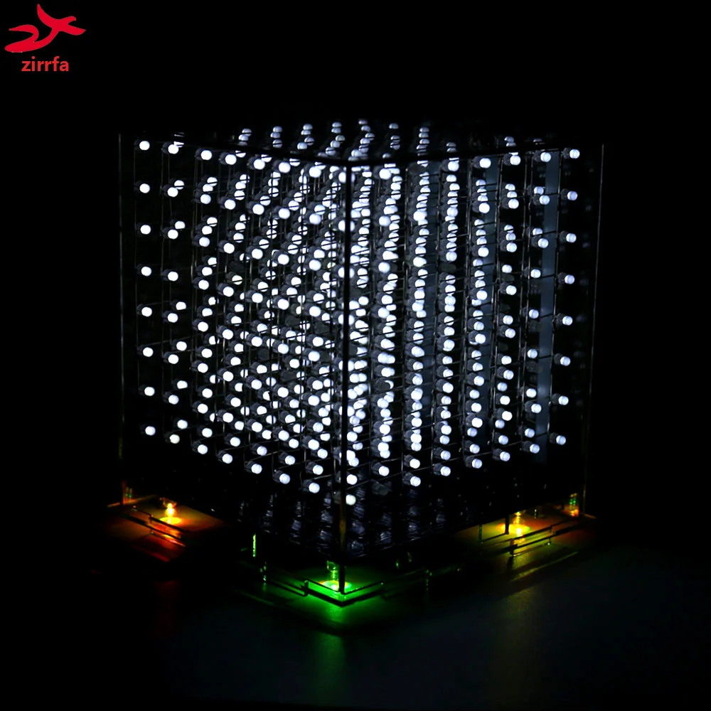 diy elektronické biely 3D 8S 8x8x8 mini led elektronické svetlo cubeeds diy kit pre Vianočný Darček