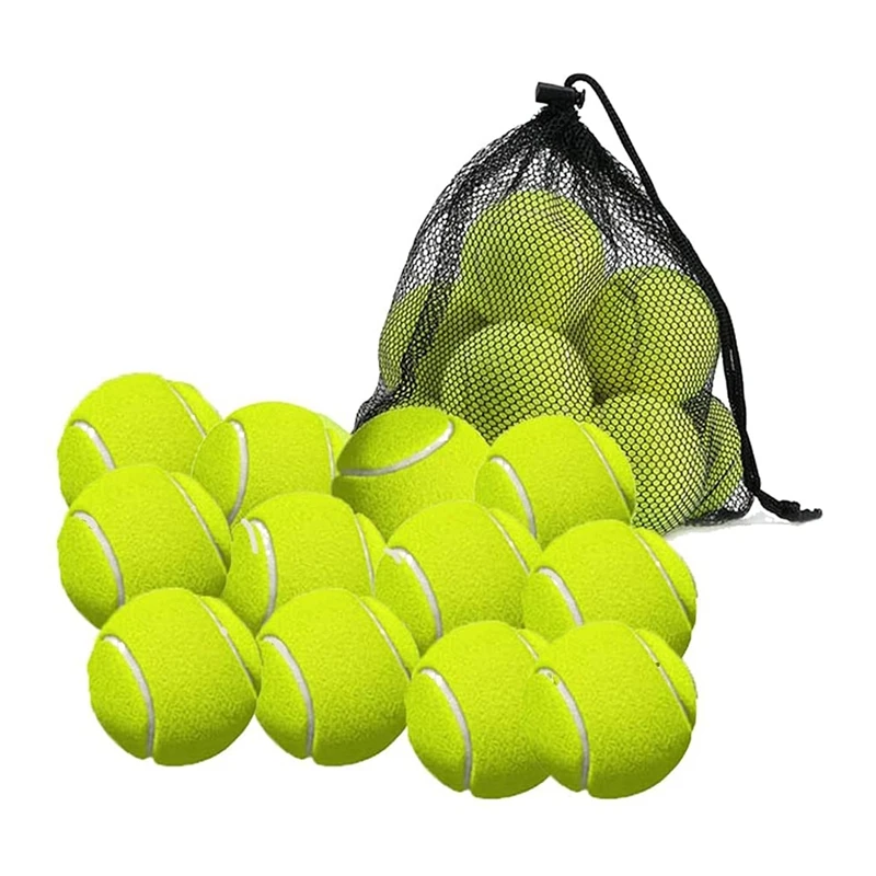 12 Pack Tenisové Loptičky S Úložný Vak - Jemné Kvalitné Hrubostenné Tenisový Loptičku - Ideálny Pre Tenis A Kriket