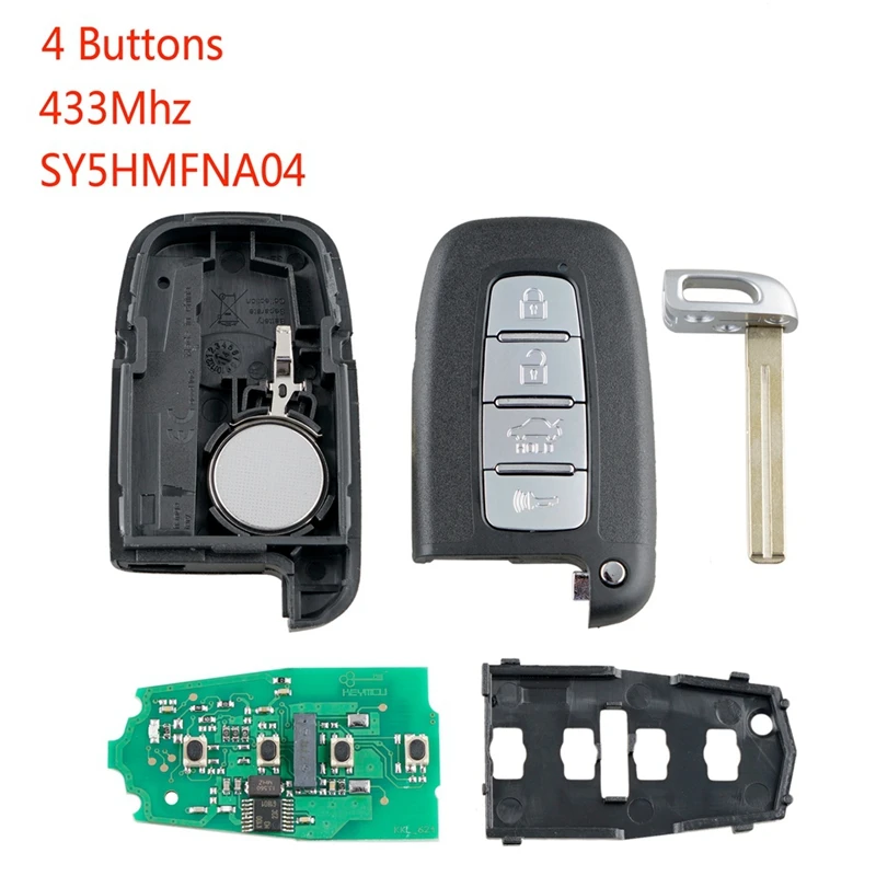 Auto Smart Remote Tlačidlo 4 Tlačidlá vhodné Na Hyundai Kia 433Mhz Sy5Hmfna04