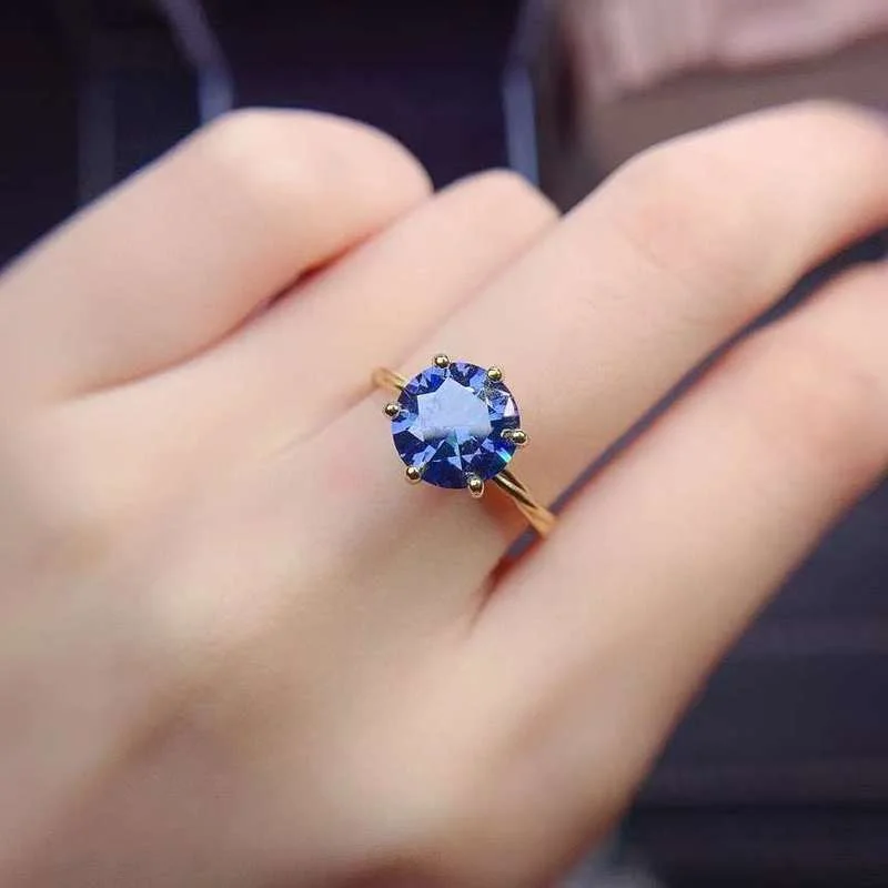 Modrá 2ct Moissanite Krásne Niť Krúžok 925 Sterling Silver Diamond Ring Módne Šperky Prstene pre Ženy