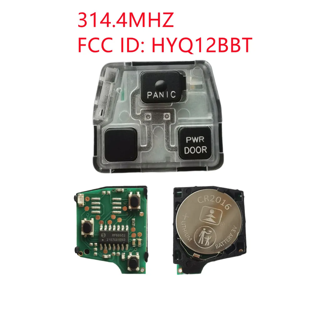 3 Tlačidlá 314.4 MHz Kľúča Vozidla Diaľkové Ovládanie Elektronické Dosky FOB pre Toyota pre Lexus RX330 RX350 RX400h RX450h: HYQ12BBT